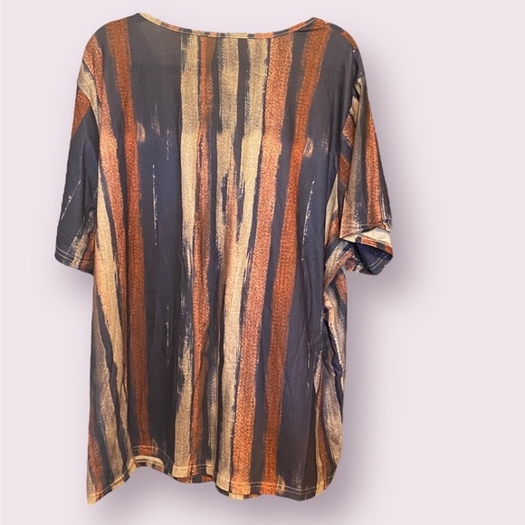 Short Sleeve V-Neck NWOT T-Shirt, Stripe Print - Picture 7 of 9